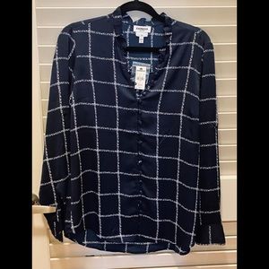 Express Large Blue and White Blouse